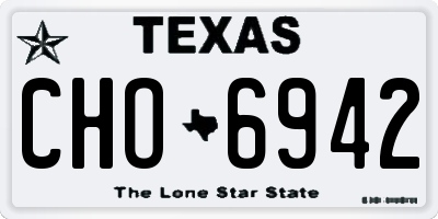 TX license plate CHO6942