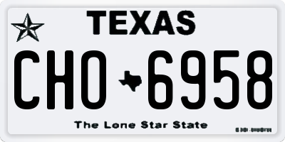 TX license plate CHO6958