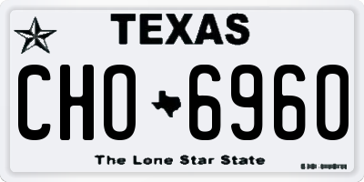 TX license plate CHO6960