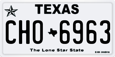 TX license plate CHO6963