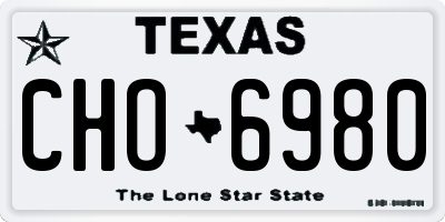 TX license plate CHO6980