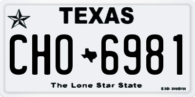 TX license plate CHO6981