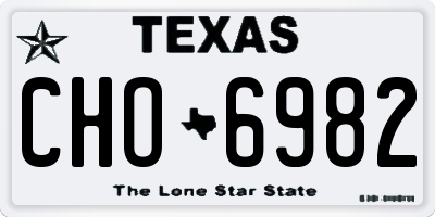 TX license plate CHO6982