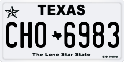 TX license plate CHO6983