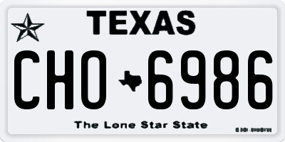 TX license plate CHO6986