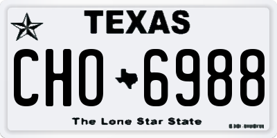 TX license plate CHO6988