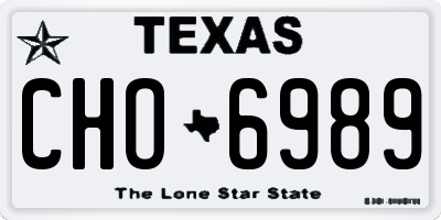 TX license plate CHO6989