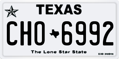 TX license plate CHO6992