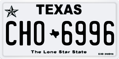 TX license plate CHO6996