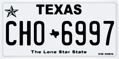 TX license plate CHO6997