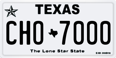 TX license plate CHO7000