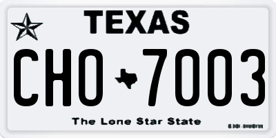 TX license plate CHO7003