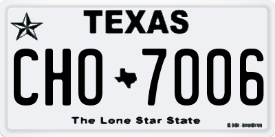 TX license plate CHO7006