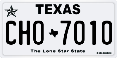 TX license plate CHO7010