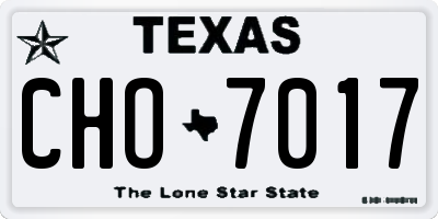 TX license plate CHO7017