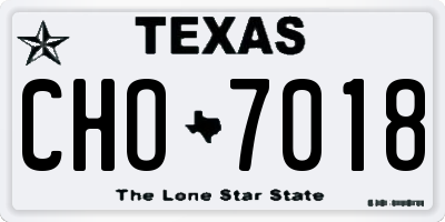TX license plate CHO7018