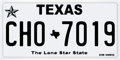 TX license plate CHO7019