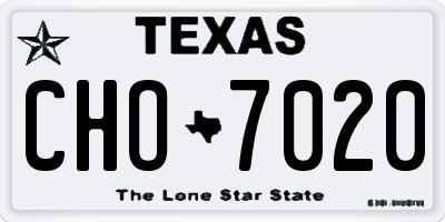 TX license plate CHO7020