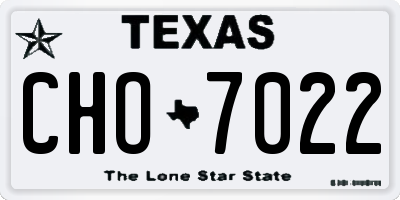 TX license plate CHO7022