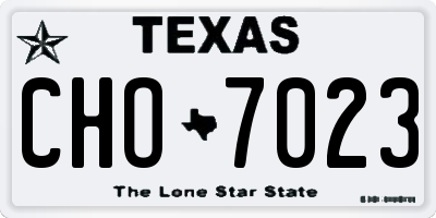 TX license plate CHO7023