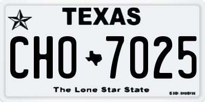 TX license plate CHO7025