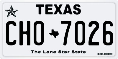 TX license plate CHO7026