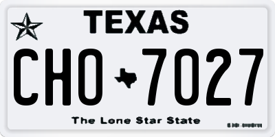 TX license plate CHO7027