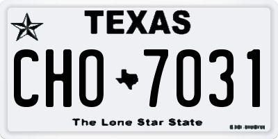 TX license plate CHO7031