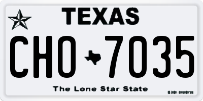 TX license plate CHO7035