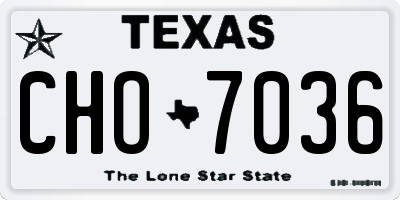 TX license plate CHO7036
