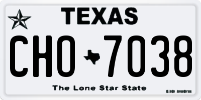TX license plate CHO7038