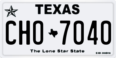 TX license plate CHO7040