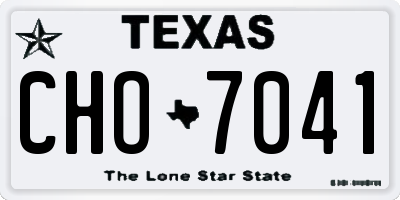 TX license plate CHO7041