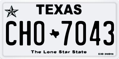 TX license plate CHO7043