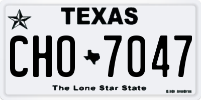 TX license plate CHO7047