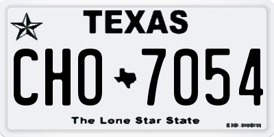 TX license plate CHO7054