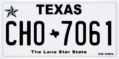 TX license plate CHO7061
