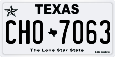 TX license plate CHO7063