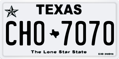 TX license plate CHO7070