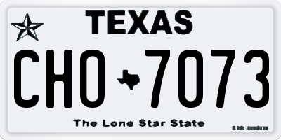 TX license plate CHO7073