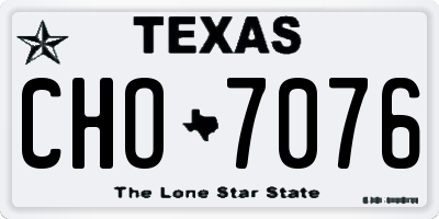 TX license plate CHO7076