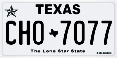 TX license plate CHO7077