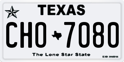 TX license plate CHO7080