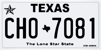 TX license plate CHO7081
