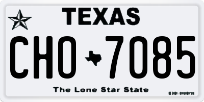 TX license plate CHO7085