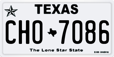 TX license plate CHO7086