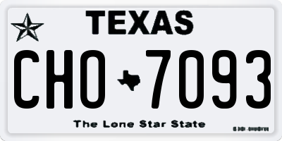 TX license plate CHO7093
