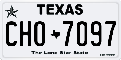 TX license plate CHO7097