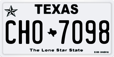TX license plate CHO7098