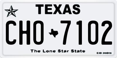TX license plate CHO7102